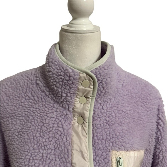Fabletics Purple Liliac Teddy Jacket Sherpa High Collar and Fuzzy Texture Large - Picture 5 of 13